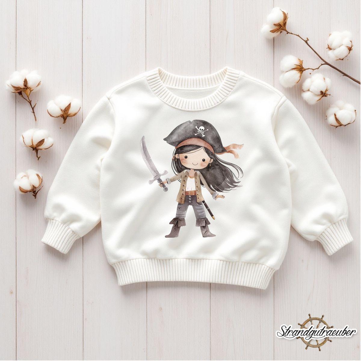 Buegelbild Piratenmädchen dunkle Haare Buegelbild Piratenmädchen dunkle Haare